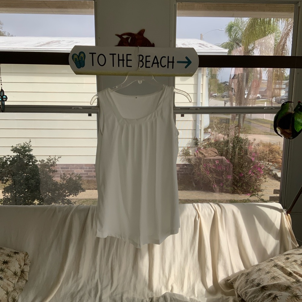 White Sleeveless Top